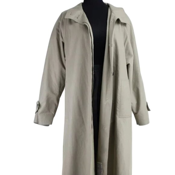 London Fog long single-breasted trench coat taupe women's size 8 - Picture 3 of 7